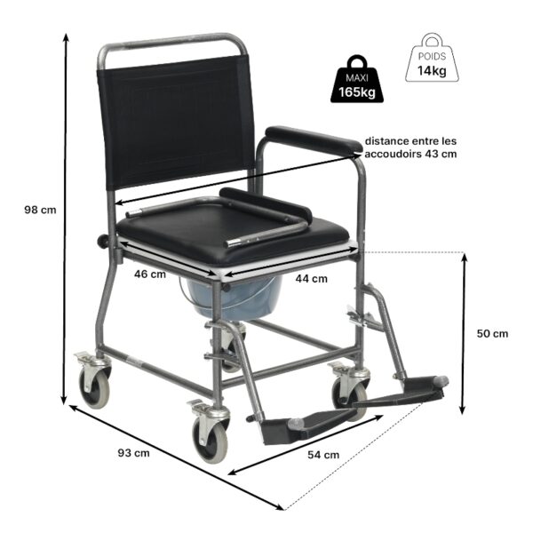 Fauteuil de toilettes à roulettes – Image 2